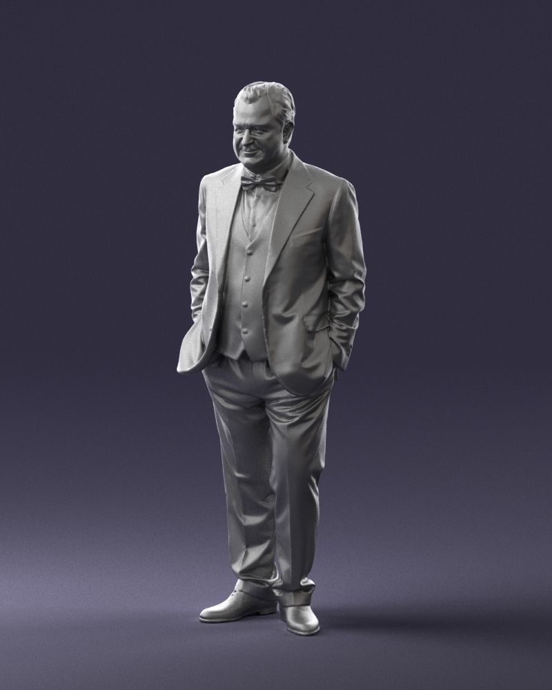 Man in a green suit and checked jacket 0289 3D Print Ready 3D print model_31