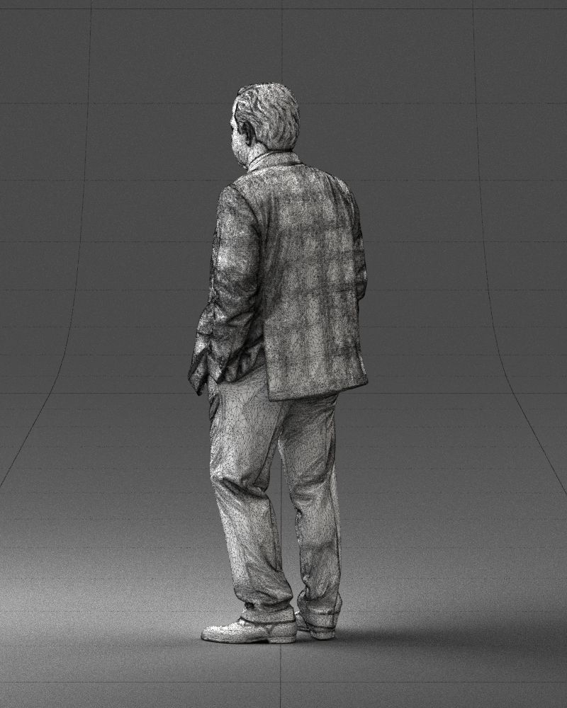 Man in a green suit and checked jacket 0289 3D Print Ready 3D print model_23