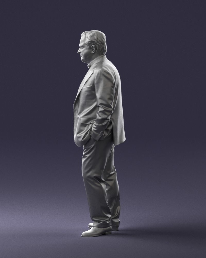 Man in a green suit and checked jacket 0289 3D Print Ready 3D print model_25