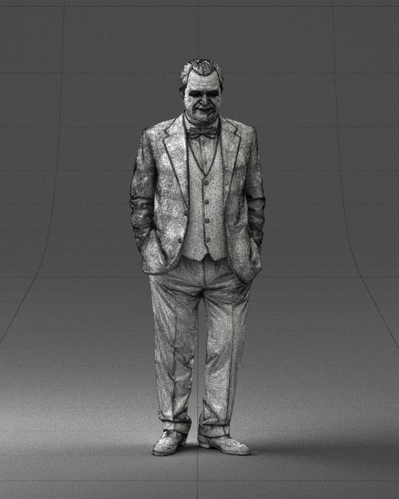Man in a green suit and checked jacket 0289 3D Print Ready 3D print model_5