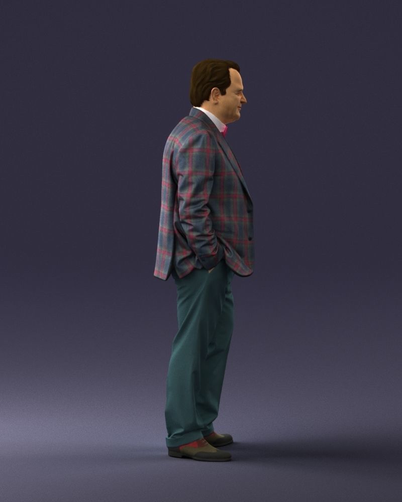 Man in a green suit and checked jacket 0289 3D Print Ready 3D print model_12