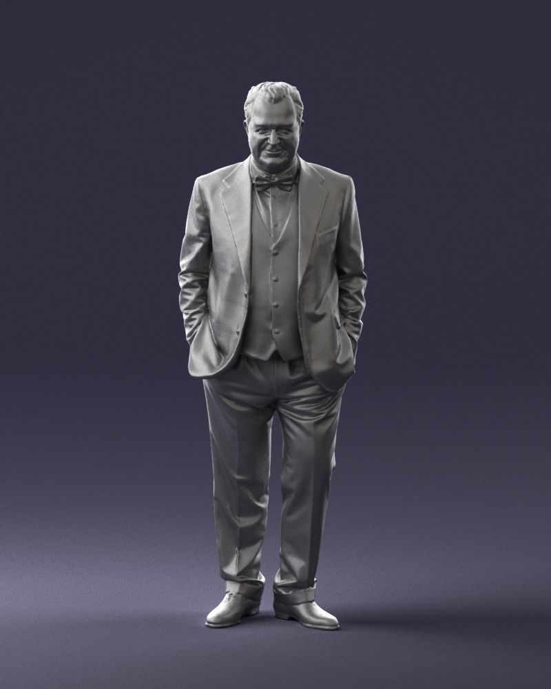 Man in a green suit and checked jacket 0289 3D Print Ready 3D print model_37