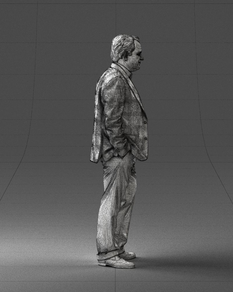 Man in a green suit and checked jacket 0289 3D Print Ready 3D print model_14