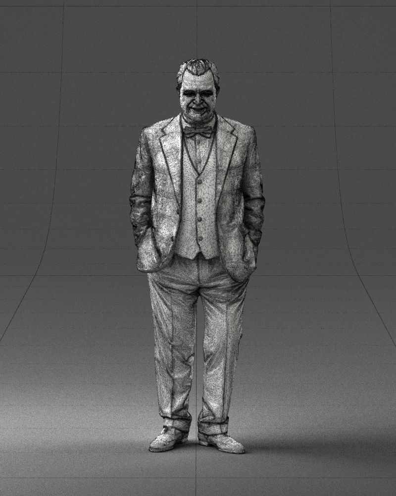 Man in a green suit and checked jacket 0289 3D Print Ready 3D print model_2