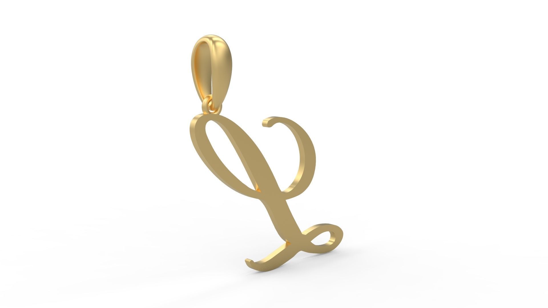 Initial Letters Pendant Birds of Paradise L 3D print model_3