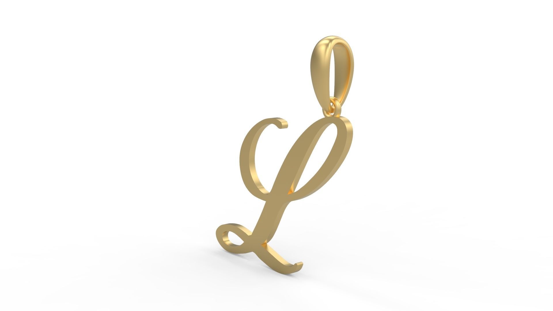 Initial Letters Pendant Birds of Paradise L 3D print model_1