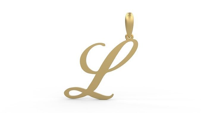 Initial Letters Pendant Birds of Paradise L 3D print model