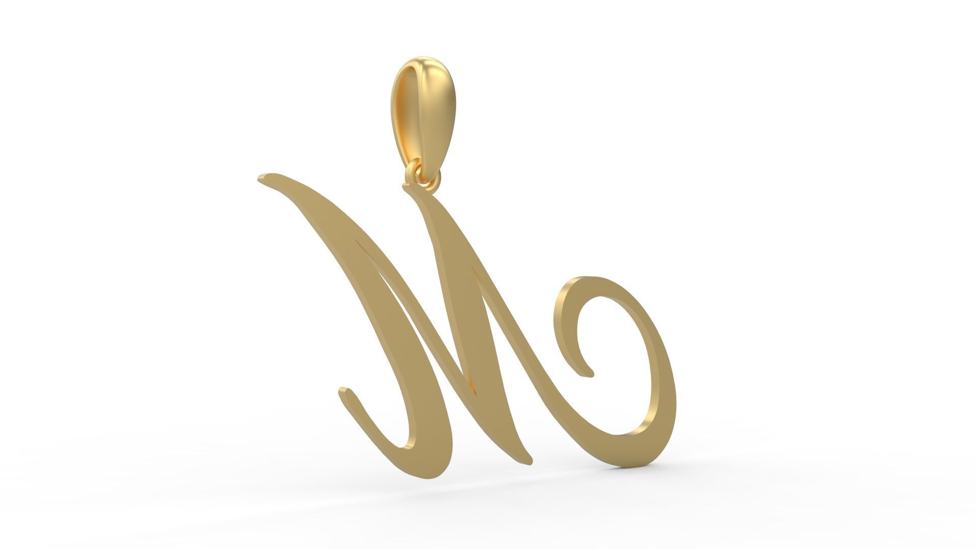 Initial Letters Pendant Birds of Paradise M 3D print model_3