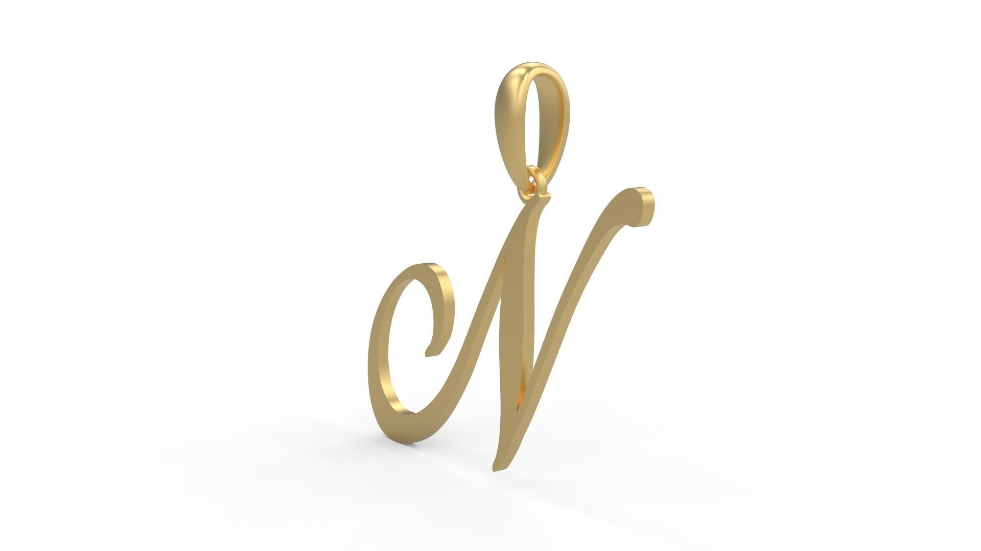 Initial Letters Pendant Birds of Paradise N 3D print model_1