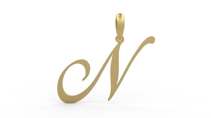 Initial Letters Pendant Birds of Paradise N 3D print model