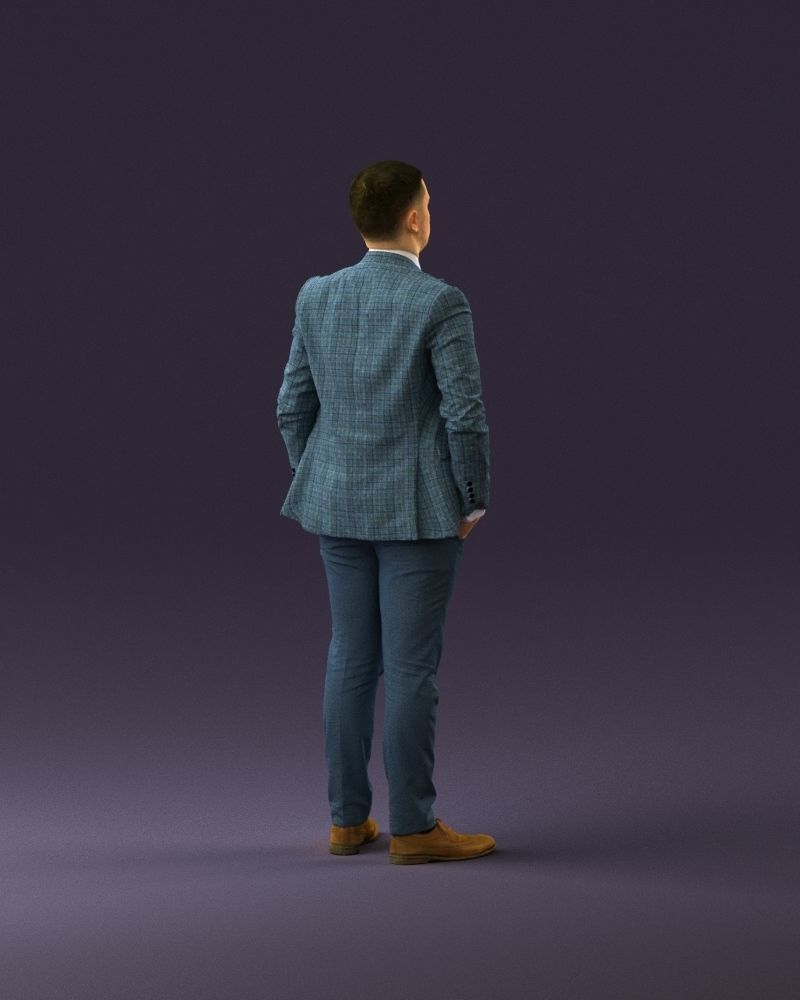 confused man in blue suit 1068 3D model_5