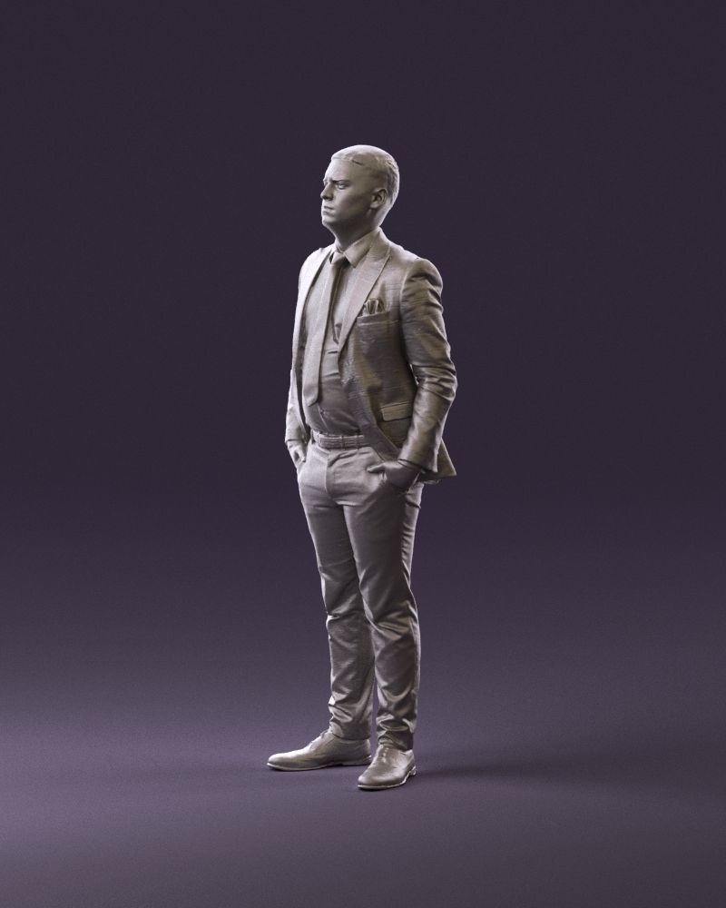 confused man in blue suit 1068 3D model_21