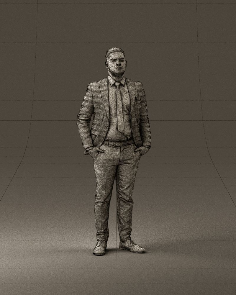 confused man in blue suit 1068 3D model_25