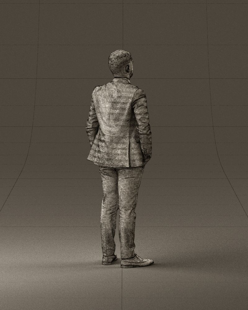 confused man in blue suit 1068 3D model_29