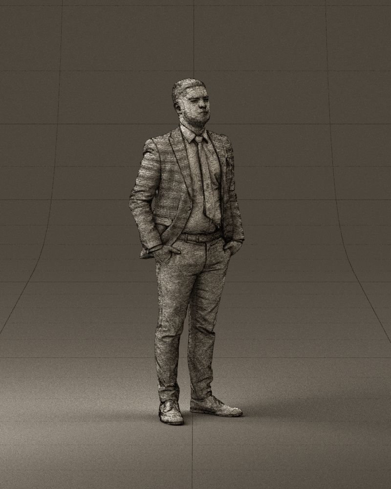 confused man in blue suit 1068 3D model_26