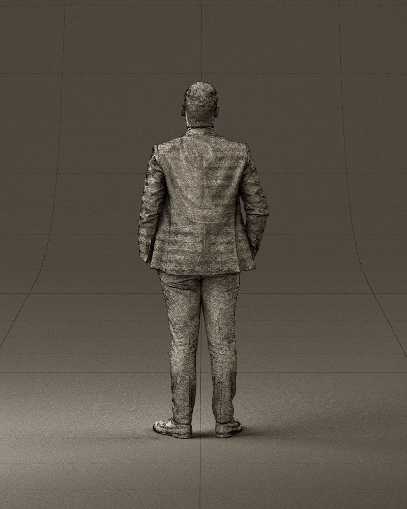 confused man in blue suit 1068 3D model_30