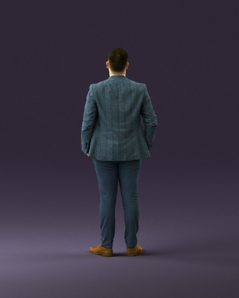 confused man in blue suit 1068 3D model_6
