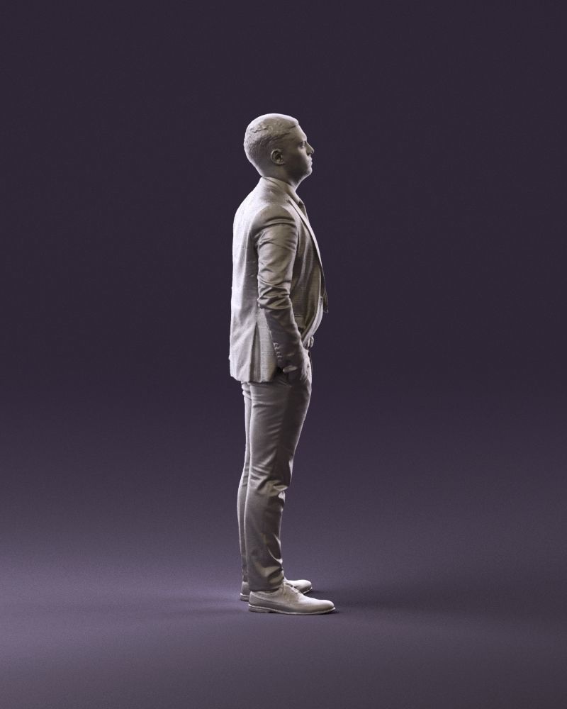 confused man in blue suit 1068 3D model_16