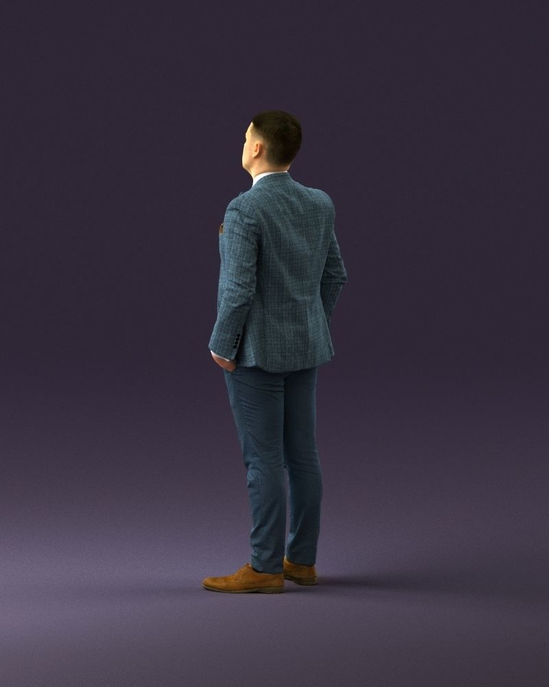confused man in blue suit 1068 3D model_7