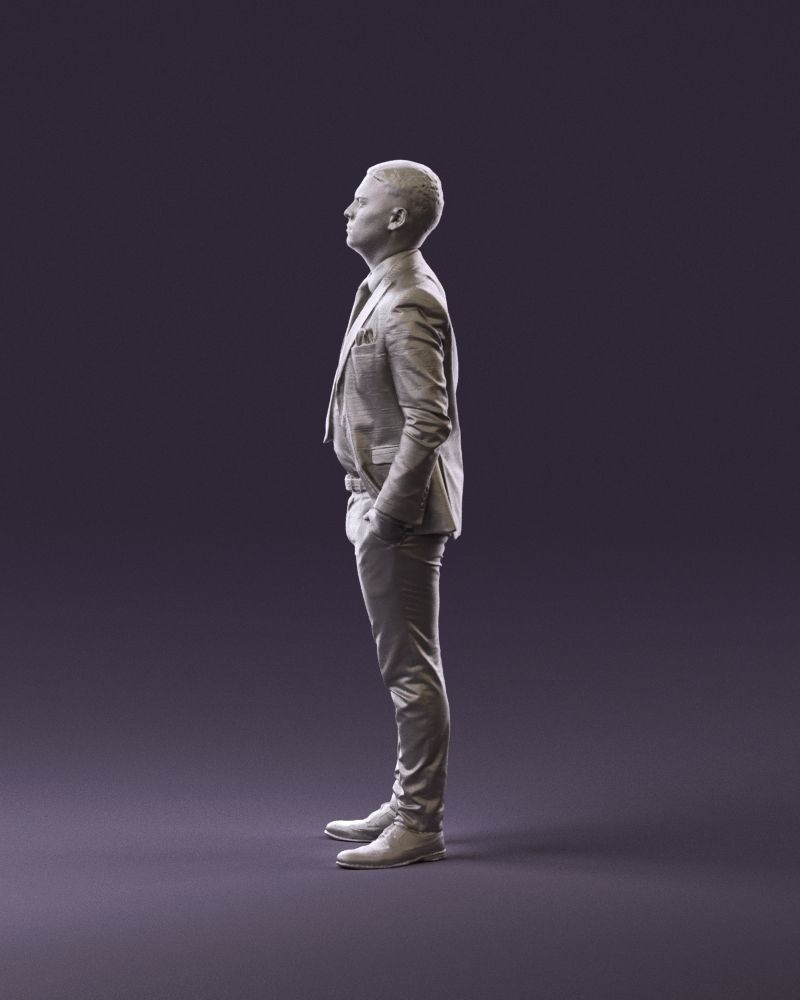 confused man in blue suit 1068 3D model_20