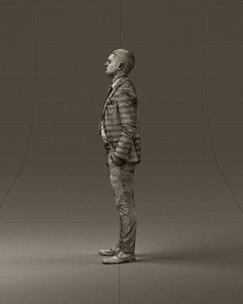 confused man in blue suit 1068 3D model_32