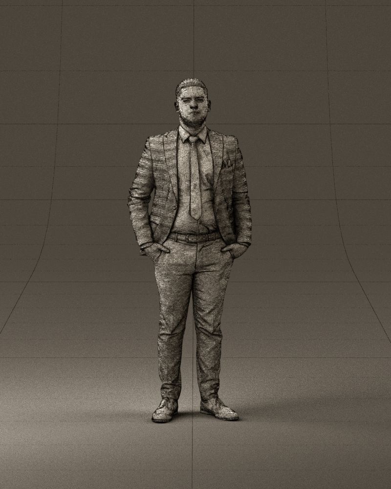 confused man in blue suit 1068 3D model_24