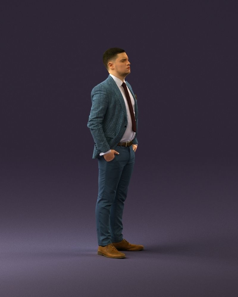 confused man in blue suit 1068 3D model_3