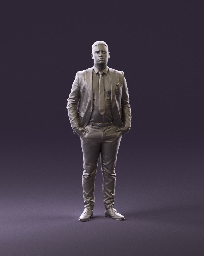 confused man in blue suit 1068 3D model_12