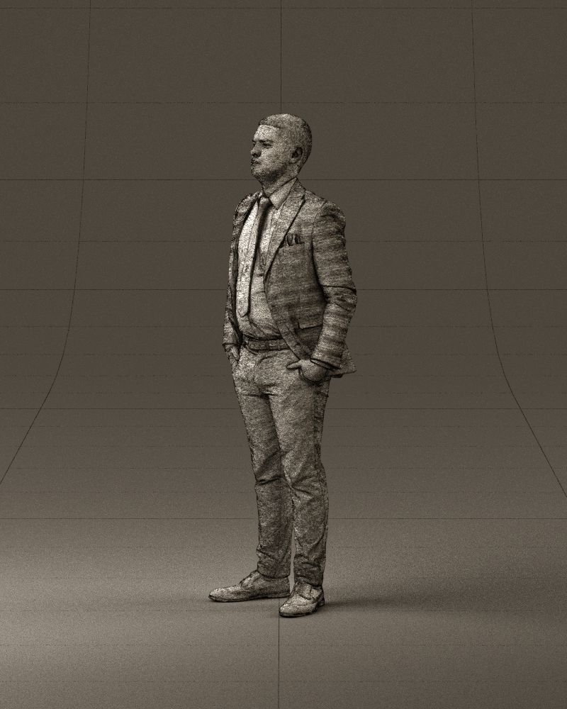 confused man in blue suit 1068 3D model_33