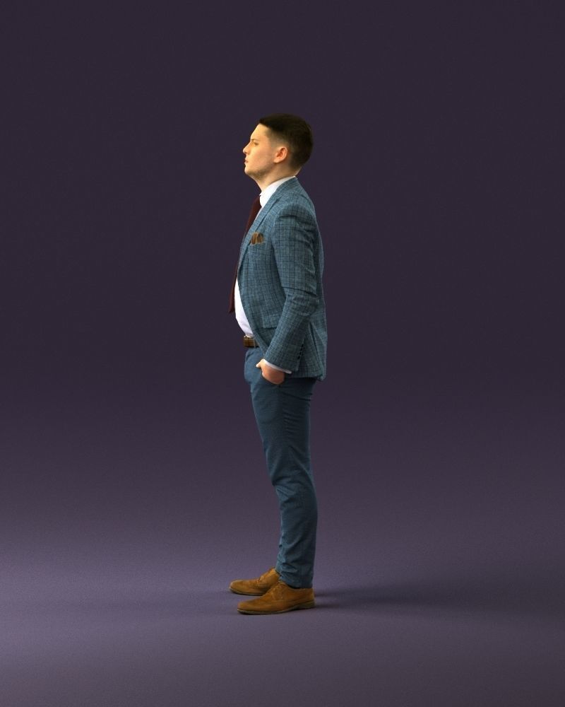 confused man in blue suit 1068 3D model_8