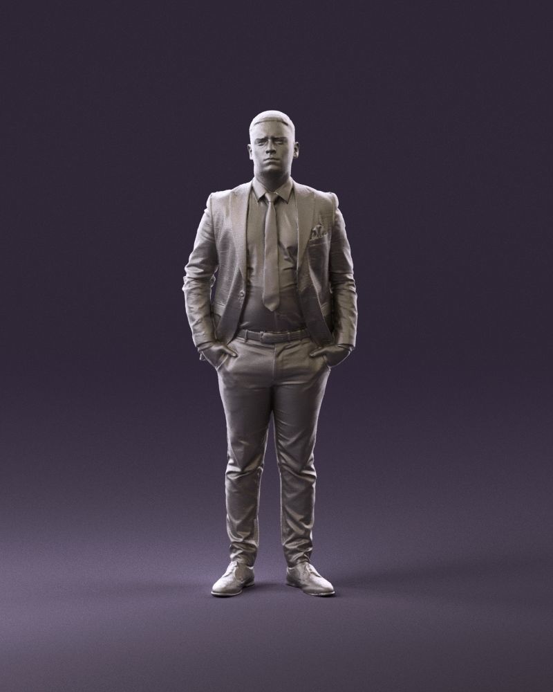 confused man in blue suit 1068 3D model_23