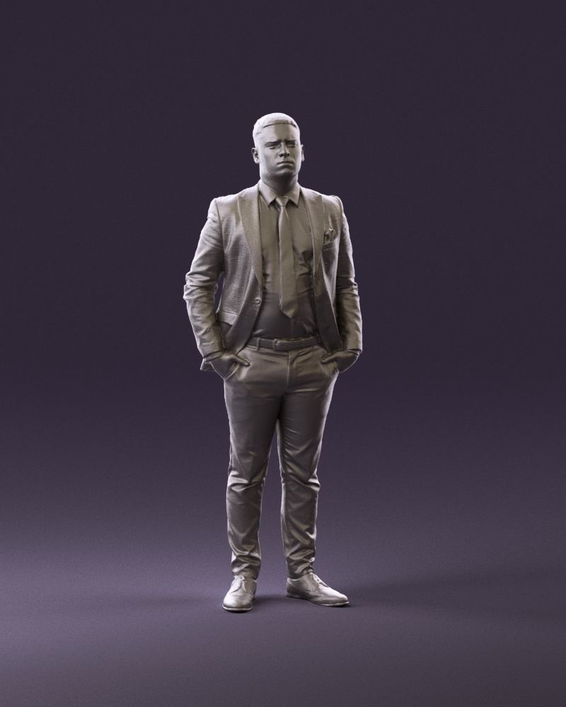 confused man in blue suit 1068 3D model_13