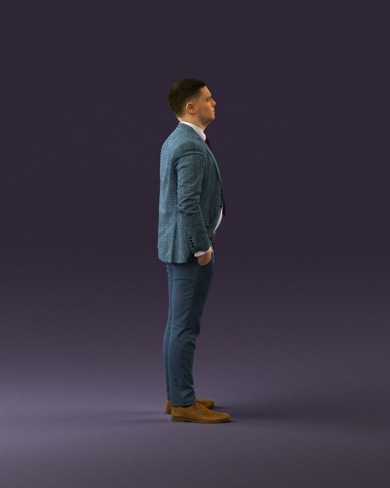 confused man in blue suit 1068 3D model_4