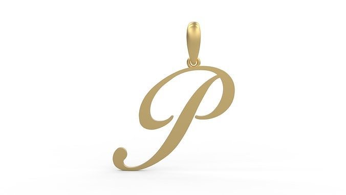 Initial Letters Pendant Birds of Paradise P 3D print model