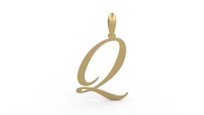 Initial Letters Pendant Birds of Paradise Q 3D print model