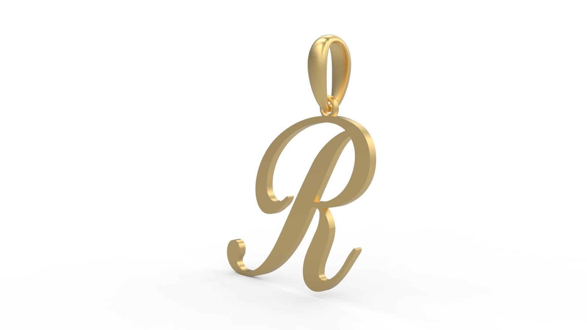 Initial Letters Pendant Birds of Paradise R 3D print model_1