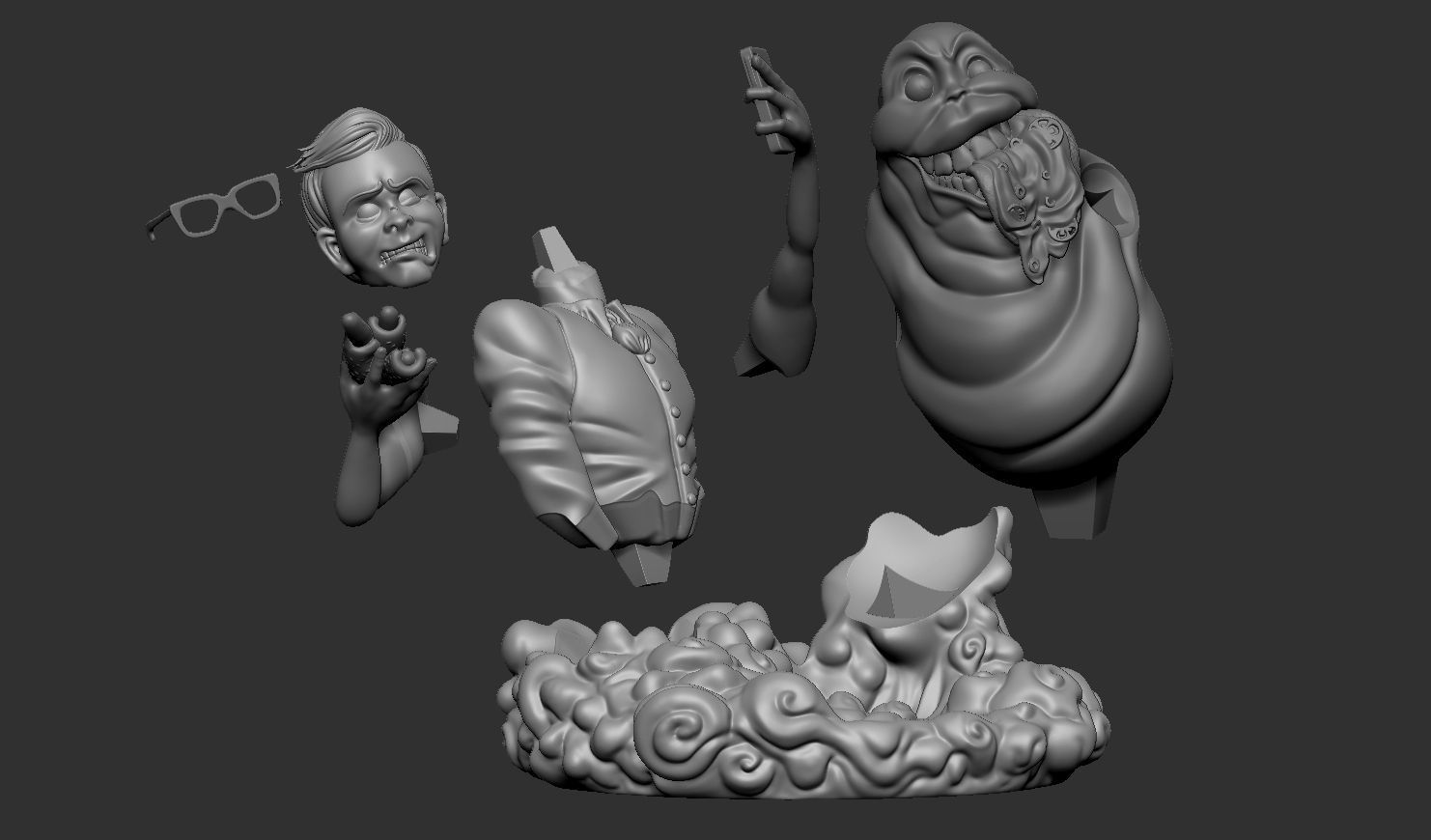 GHOSTBUSTERS  SLIMER AND LOUIS Figurine 3D Print 3D print model_6