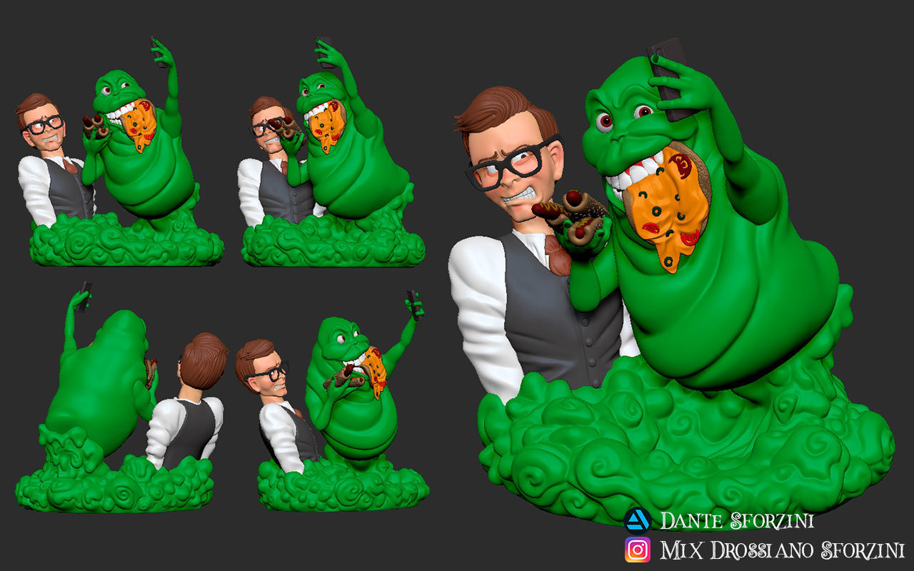 GHOSTBUSTERS  SLIMER AND LOUIS Figurine 3D Print 3D print model_4