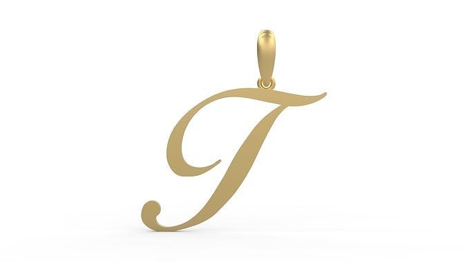 Initial Letters Pendant Birds of Paradise T 3D print model