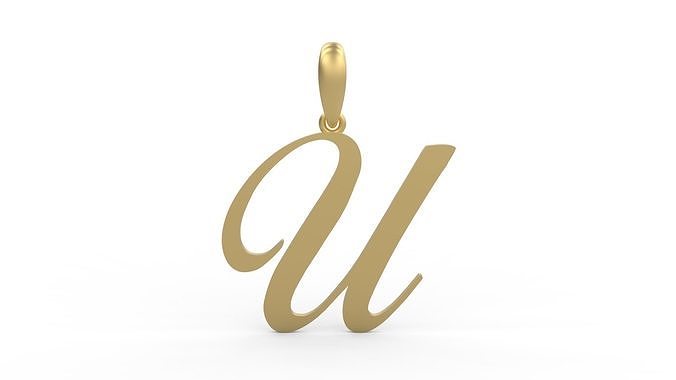 Initial Letters Pendant Birds of Paradise U 3D print model
