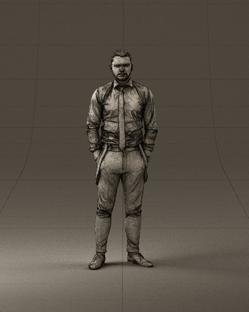 man in Suit pant white tshirt black tie 1067 3D Print Ready 3D print model_24