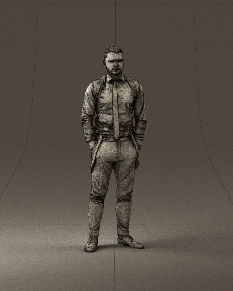 man in Suit pant white tshirt black tie 1067 3D Print Ready 3D print model_25