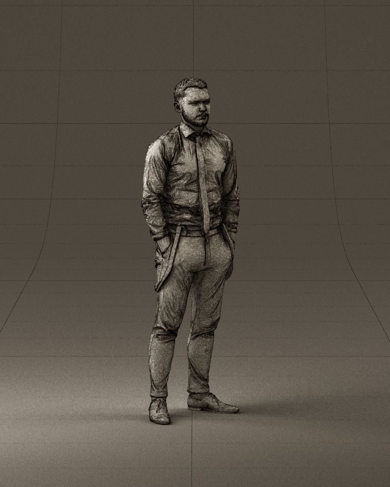 man in Suit pant white tshirt black tie 1067 3D Print Ready 3D print model_26