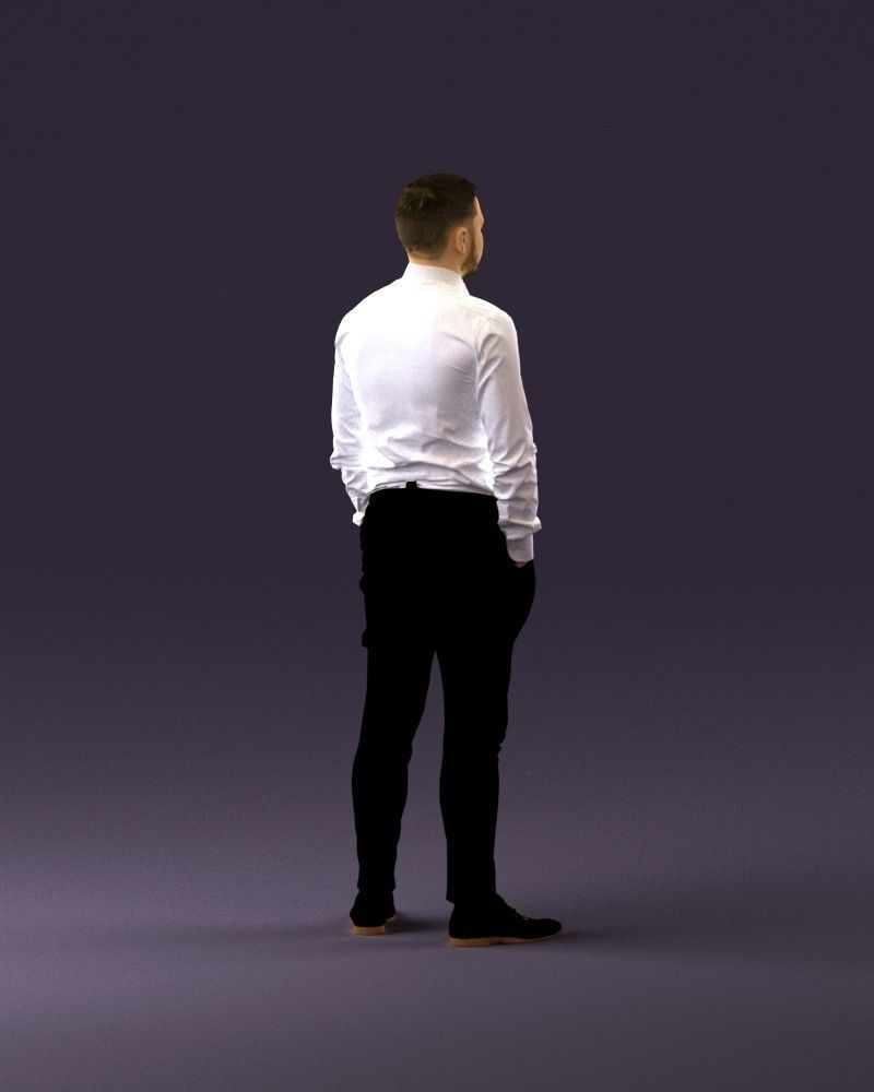 man in Suit pant white tshirt black tie 1067 3D Print Ready 3D print model_17