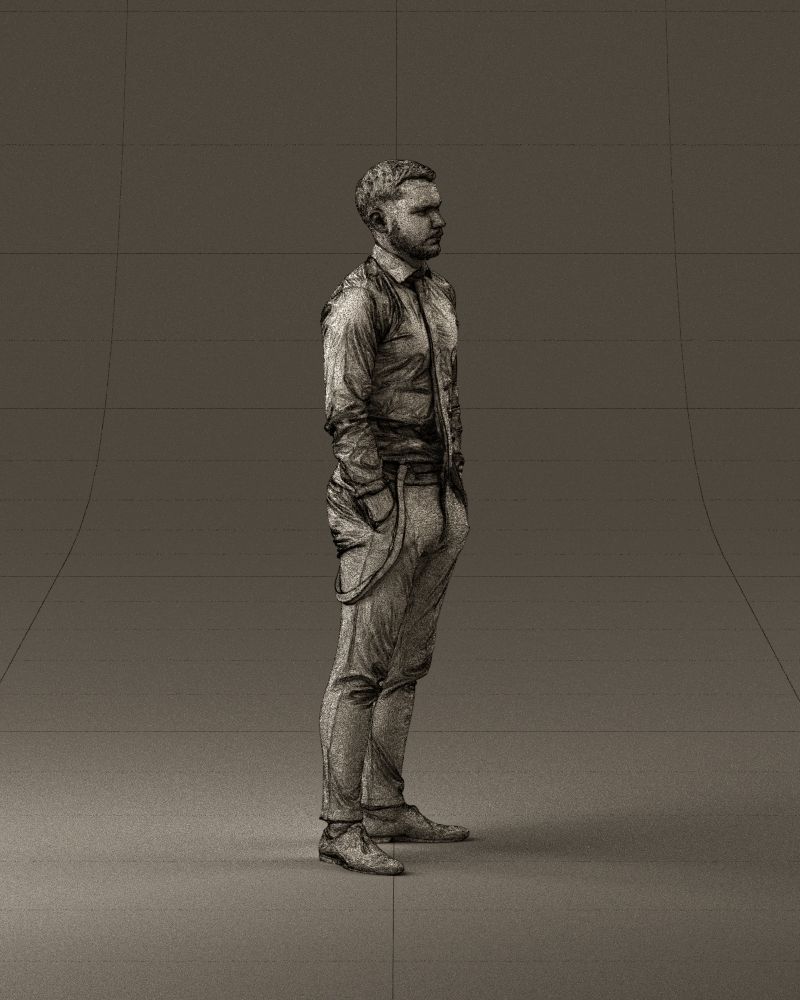 man in Suit pant white tshirt black tie 1067 3D Print Ready 3D print model_27