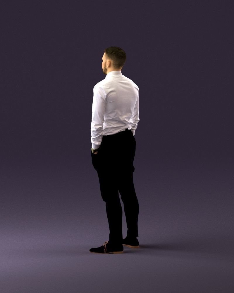 man in Suit pant white tshirt black tie 1067 3D Print Ready 3D print model_19