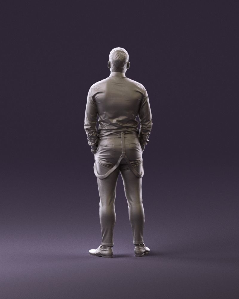 man in Suit pant white tshirt black tie 1067 3D Print Ready 3D print model_6