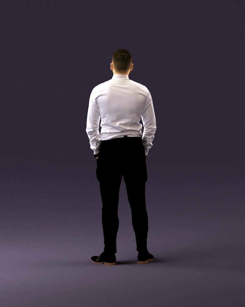 man in Suit pant white tshirt black tie 1067 3D Print Ready 3D print model_18