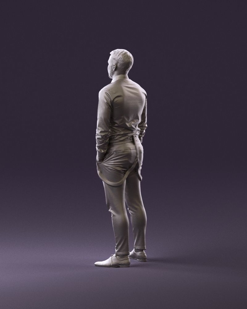 man in Suit pant white tshirt black tie 1067 3D Print Ready 3D print model_7