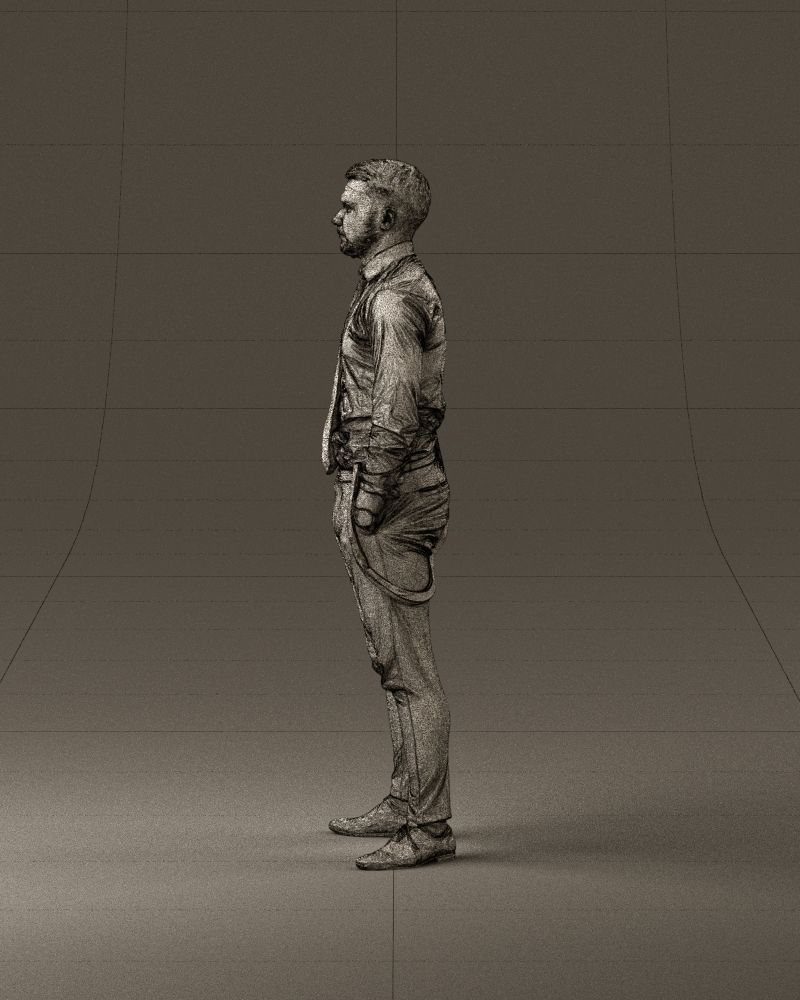 man in Suit pant white tshirt black tie 1067 3D Print Ready 3D print model_32